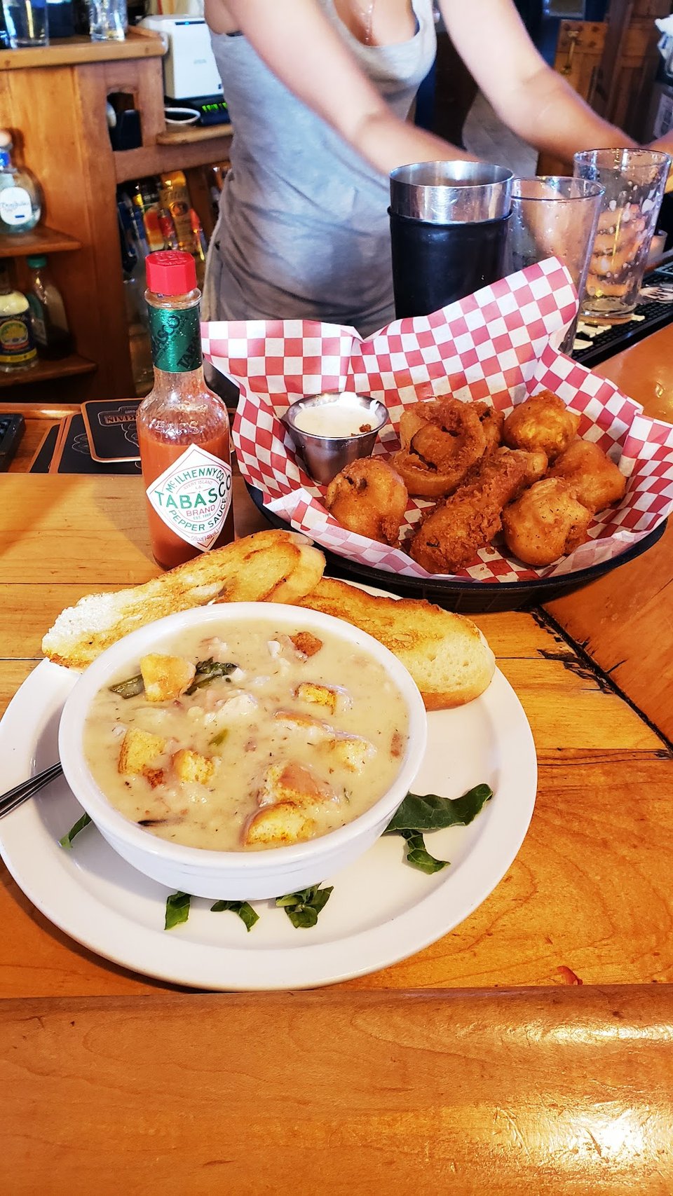 Clam Chowder Soup and Chicken Wings